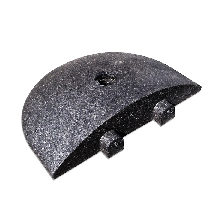 Recycled rubber speed bump end cap