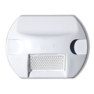 White one way pavement marker