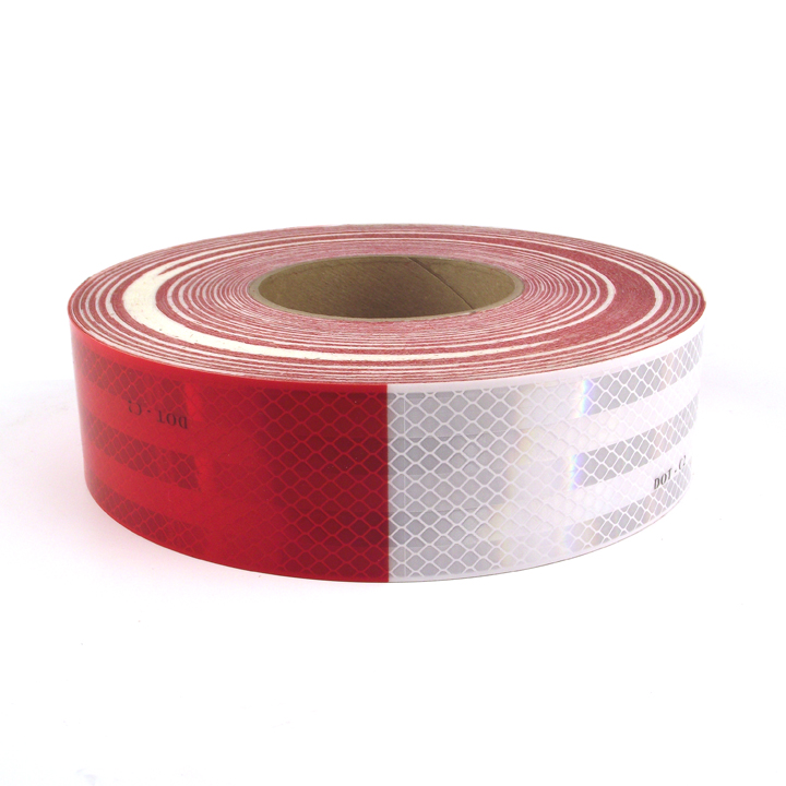 Red and white conspicuity tape