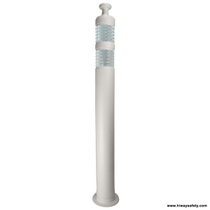 White knob top delineator with reflective sheeting