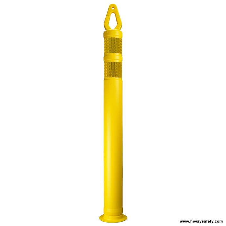 Yellow diamond top delineator with yellow reflective bands