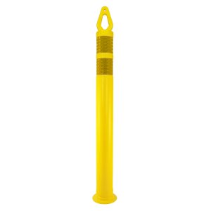 Yellow diamond top delineator with yellow reflective bands