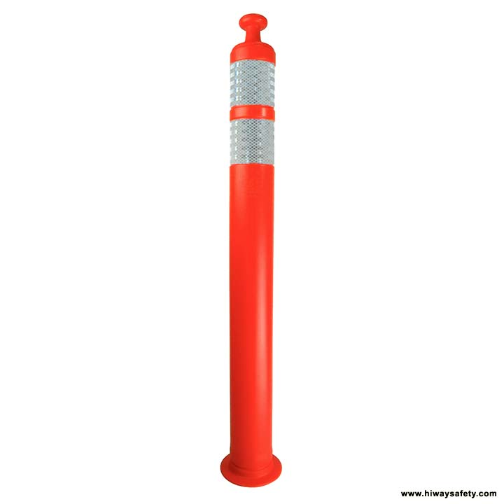 orange knob top delineator with reflective bands