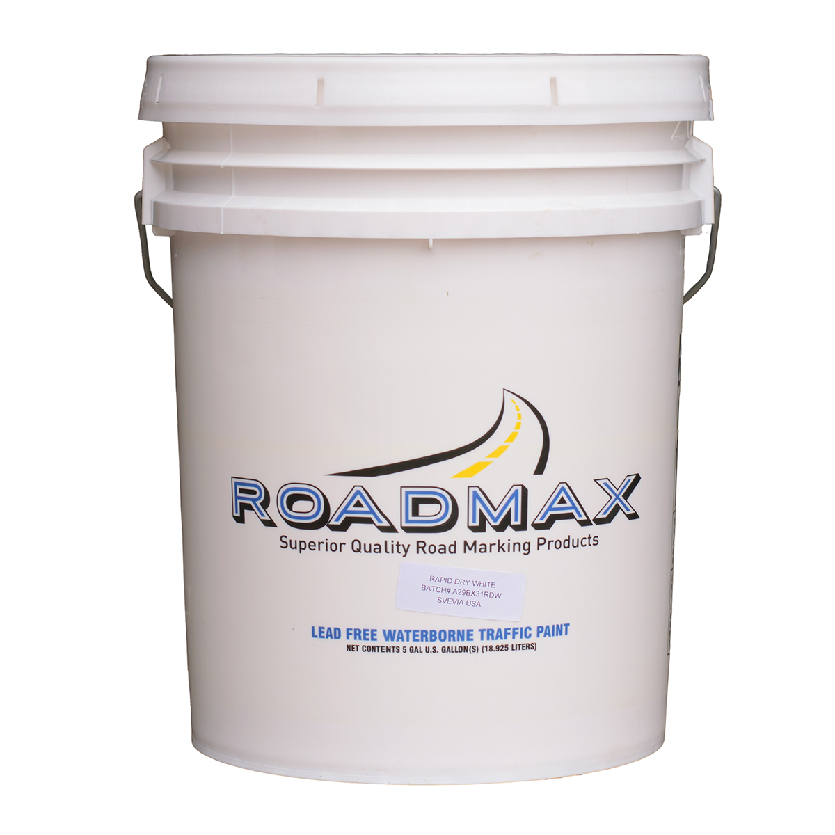 Paint, Roadmax, 5 Gallon, Water Based, Rapid Dry White