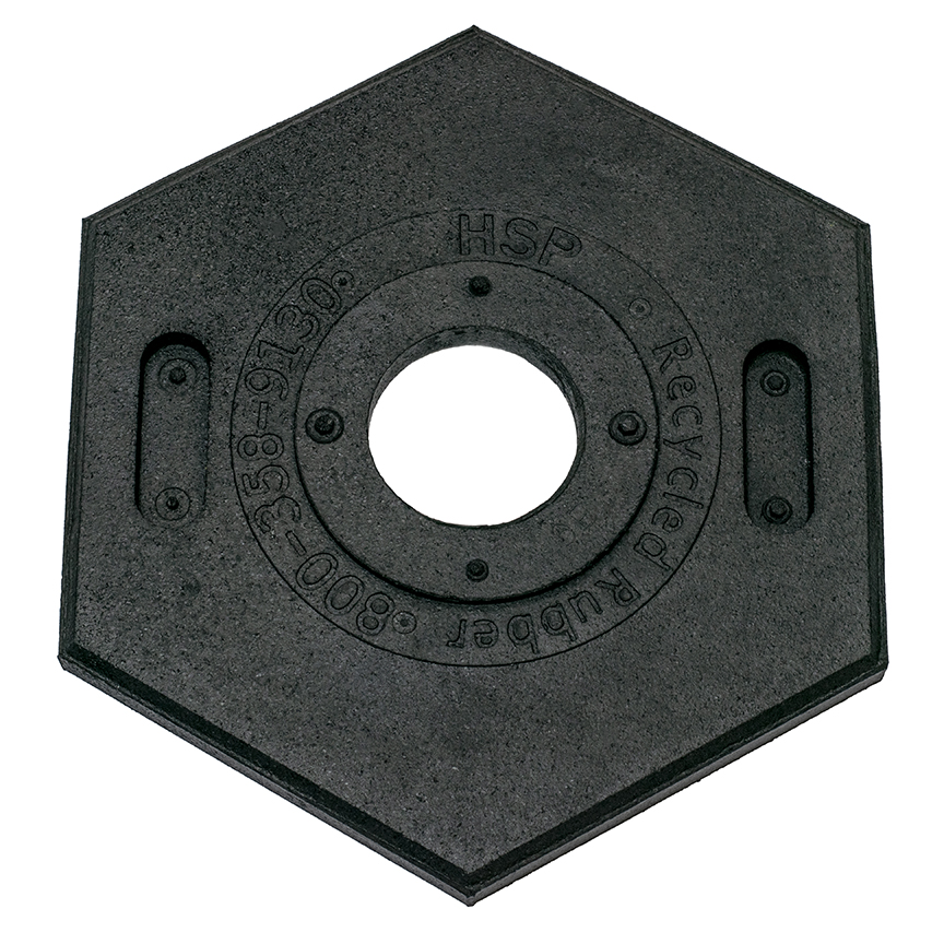Black rubber delineator base
