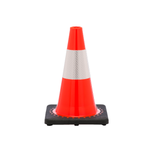 Cone, Black Base, 12in, 1.5 lb, Orange, 4in Collar