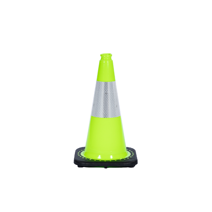 18 inch Lime Traffic cone with reflective collar