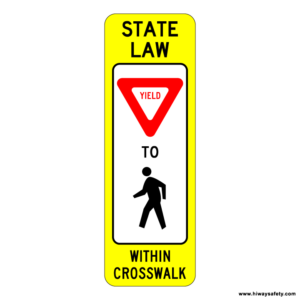 R1-6 YIELD TO PED WITHIN CROSSWALK Sign
