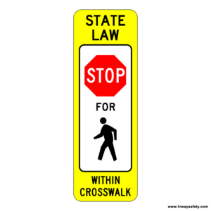 R1-6a STOP FOR PED WITHIN CROSSWALK Sign