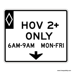 R3-14 HOV 2+ ONLY Sign