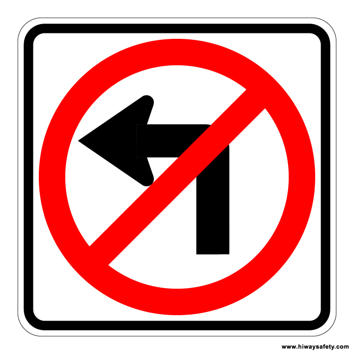 r3-2 Left Hand Turn Prohibition Sign