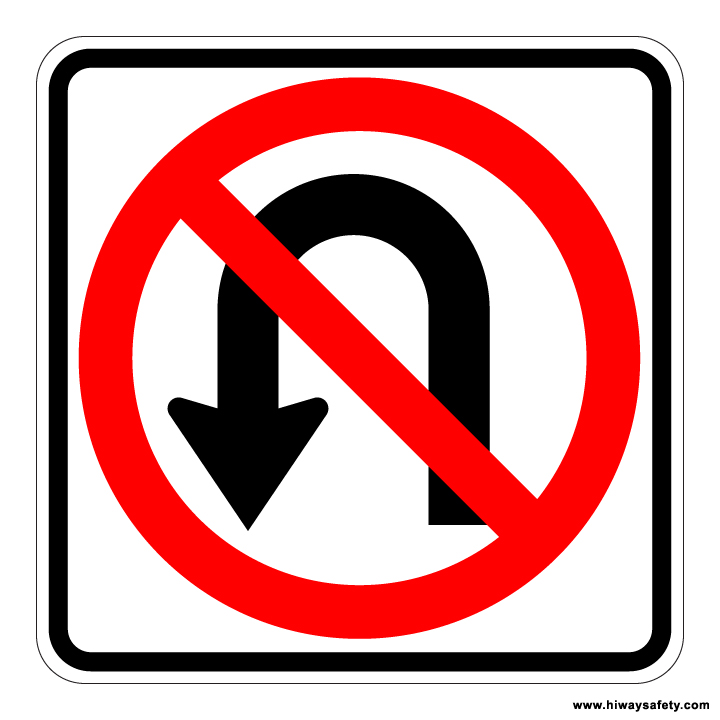 R3-4 NO U-TURN Sign