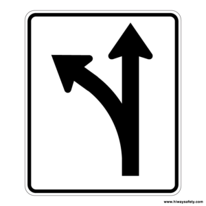 R3-6L Left or Straight Turn Sign