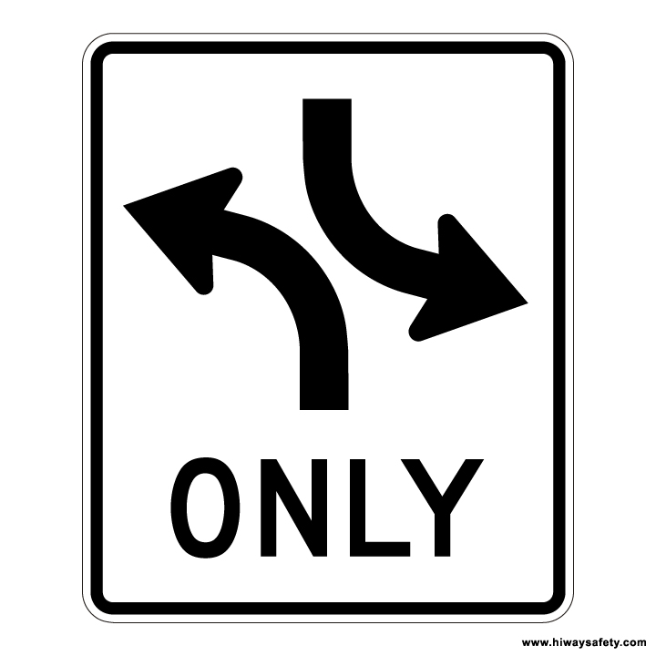 R3-9a Two Way Left Turn Sign