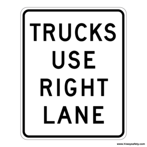 R4-5 TRUCK USE RIGHT LANE Sign