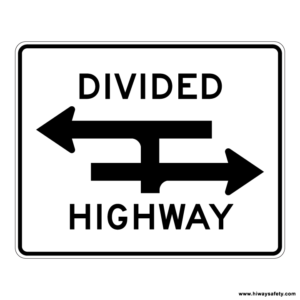 R6-3a DIVIDED HIGHWAY Sign