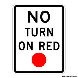 R10-11 NO TURN ON RED Sign