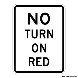R10-11a NO TURN ON RED Sign
