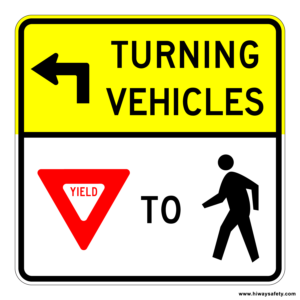 R10-15L TURNING VEHICLES YIELD Sign