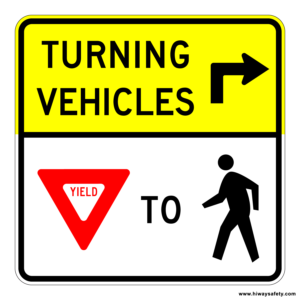 R10-15R TURNING VEHICLES Sign