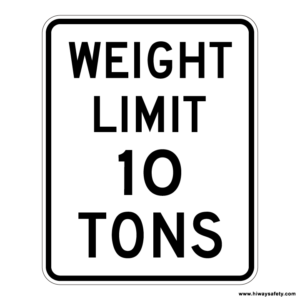 R12-1 WEIGHT LIMIT XX TONS Sign
