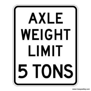 R12-2 AXLE WEIGHT LIMIT Sign