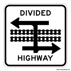 R15-7a DIVIDED HIGHWAY Sign
