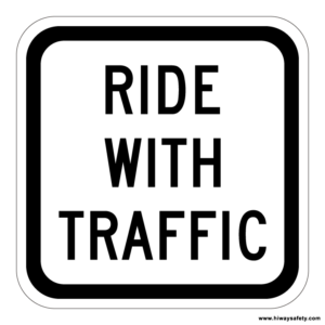 R9-3c RIDE WITH TRAFFIC Sign