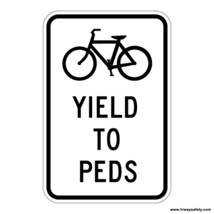 R9-6 Bike YIELD TO PEDS Sign