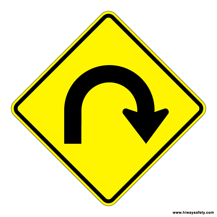 W1-11 Hairpin Curve Sign