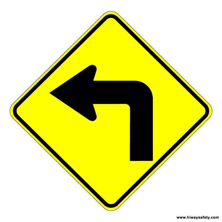 W1-1L Turn Sign