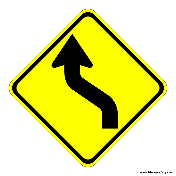 W1-4L Reverse Curve Sign