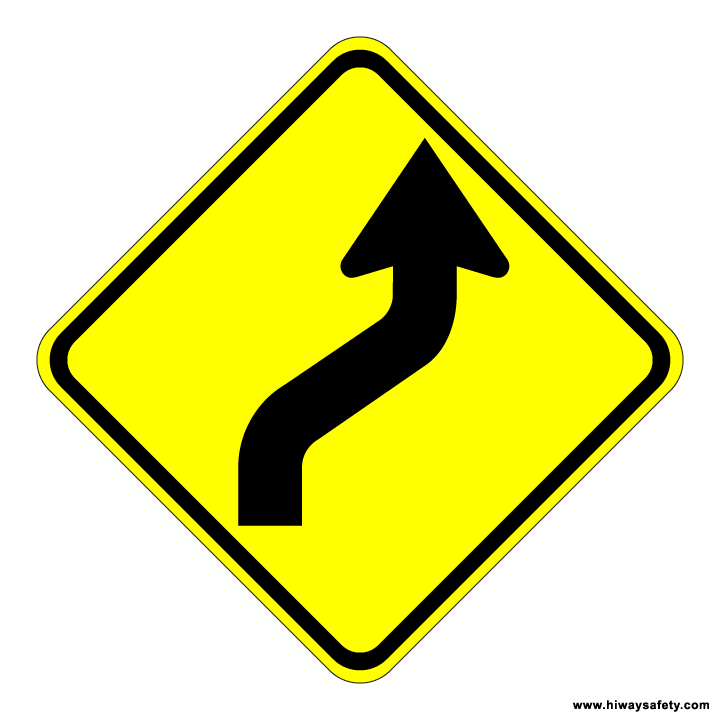 W1-4R Reverse Curve Sign