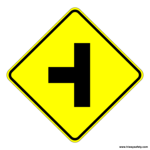 W2-2L Side Road Sign