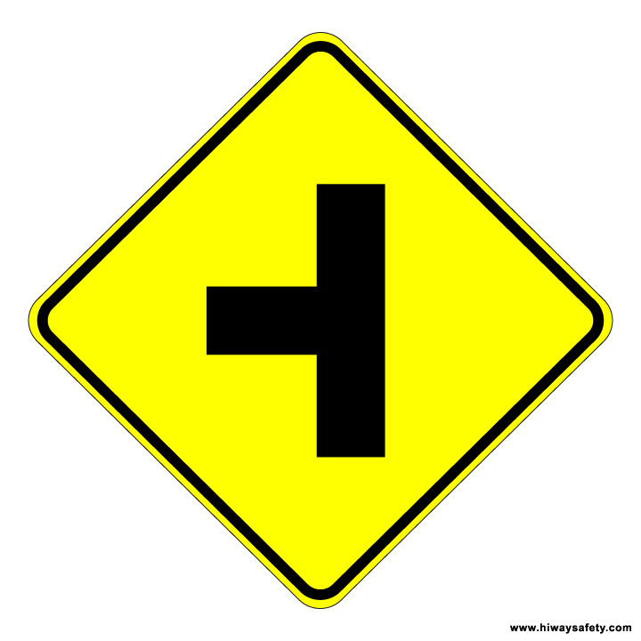 W2-2L Side Road Sign