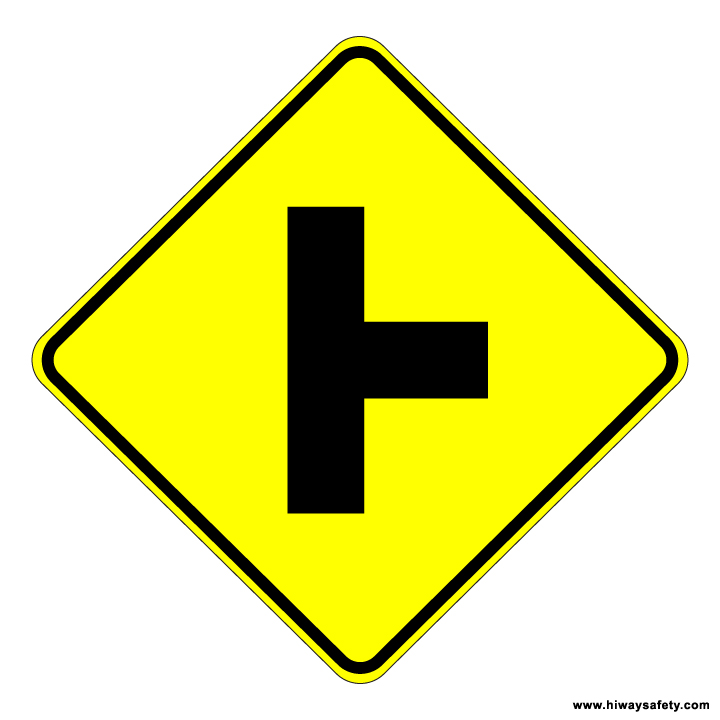 W2-2R Side Road Sign