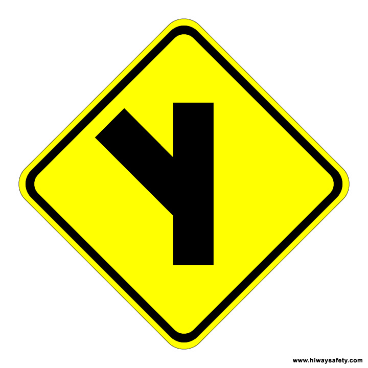 W2-3L Side Road Sign