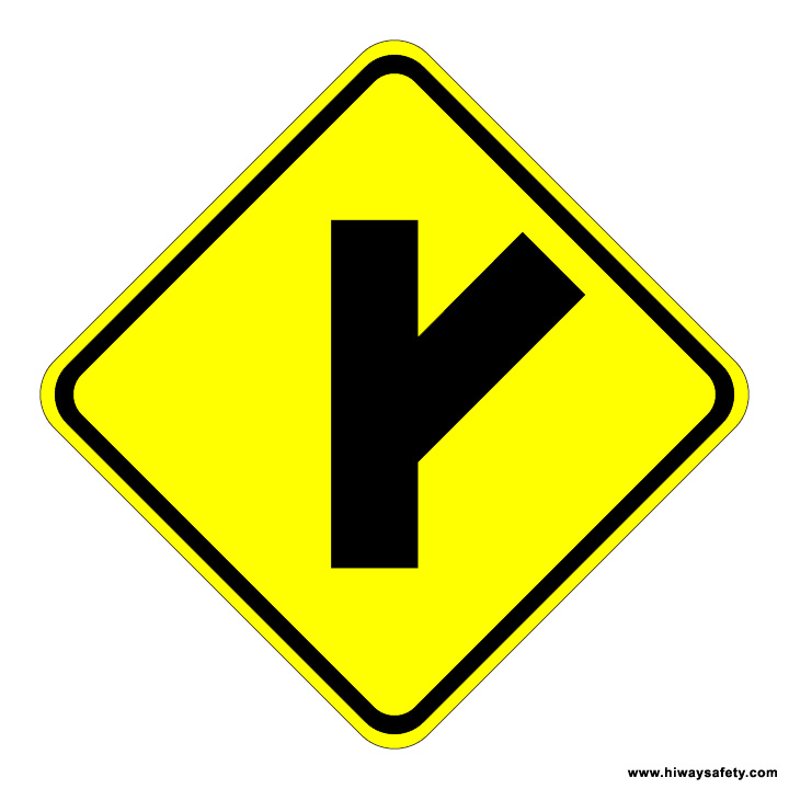 W2-3R Side Road Sign