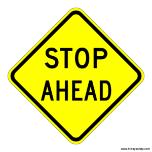 W3-1a STOP AHEAD Sign