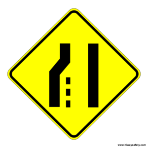 W4-2L Lane Ends Sign