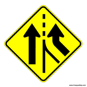 W4-3R Added Lane Sign
