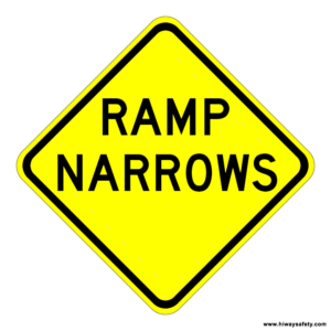 W5-4 RAMP NARROWS Sign