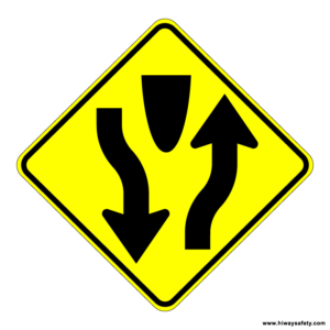 W6-1 Divided Highway Sign
