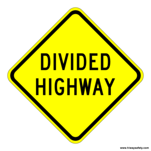 W6-1a DIVIDED HIGHWAY Sign
