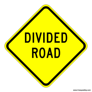 W6-1b DIVIDED ROAD Sign