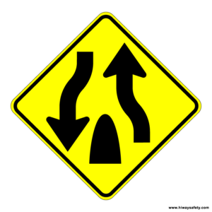 W6-2 Divided Highway Ends Sign