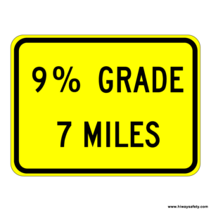 W7-3b GRADE X MILES Sign