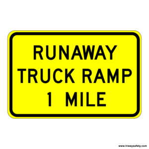 W7-4 RUNAWAY TRUCK RAMP X MILES Sign