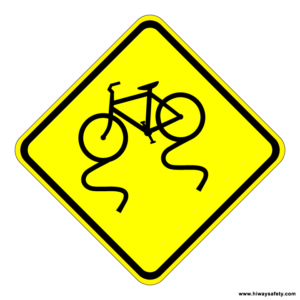 W8-10 Bicycle Slippery When Wet Symbol Sign