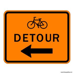 M4-9c Bicycle DETOUR Arrow Sign